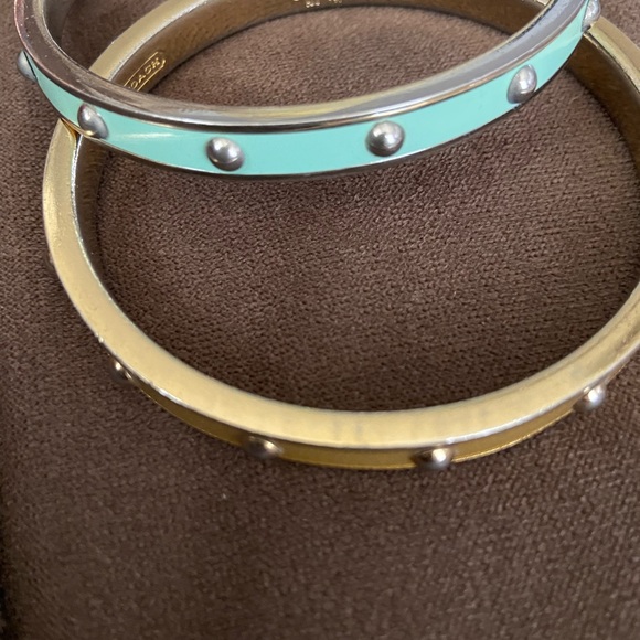 Coach Signature Silver Thin Bangle Bracelets Lot